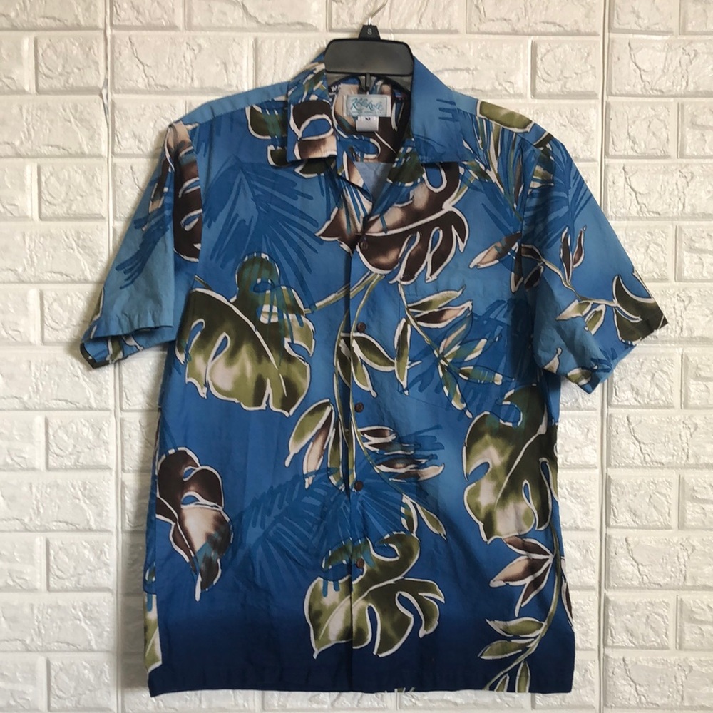 Vintage Kole Kole Hawaiian Shirt Floral Palm Sz M Made in Hawaii USA GRUNGE RARE